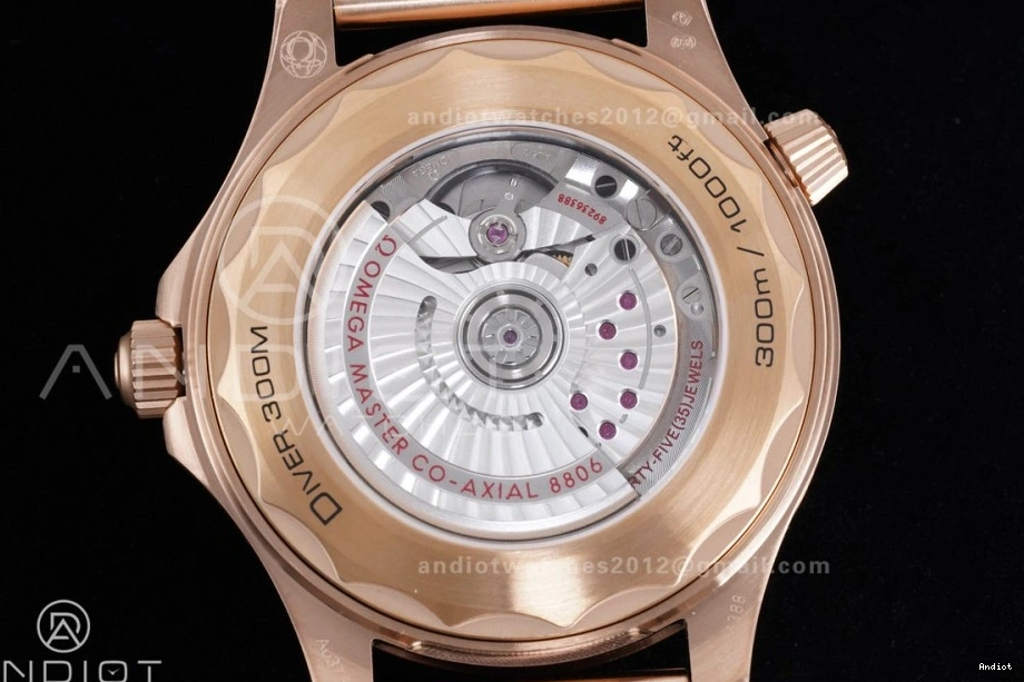 Best VSF Seamaster Mesh Dial Black A8806 Diver Bracelet 300M on Edition Gold Rose 1:1 1230